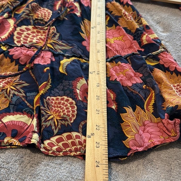 Jaase Bell Hippie Sleeve Pink Blue Floral‎ Boho Hippie Top/Blouse Size Medium - Picture 8 of 10